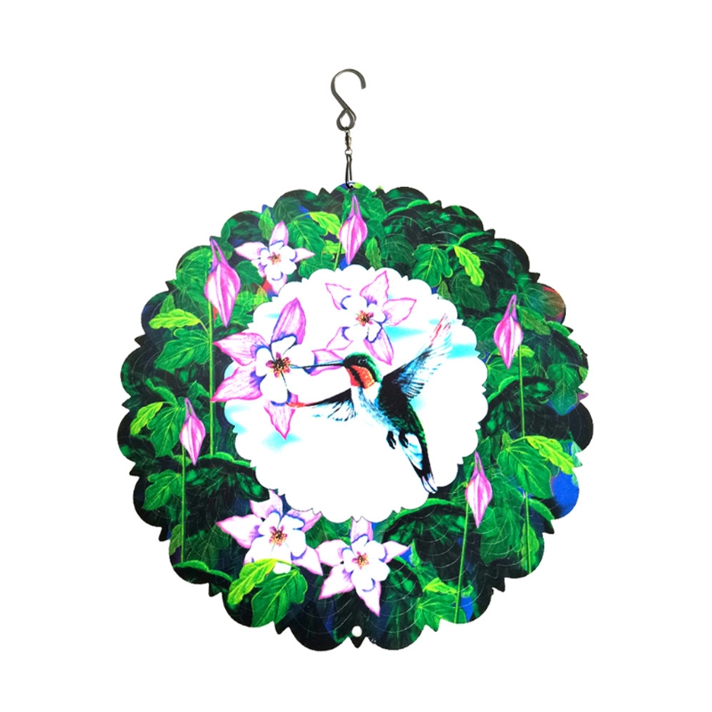 Hummingbird Wind Spinner 3D Metal Sculptures Kinetic Hanging Whirligig Windmill Patio Lawn Crafts Ornaments Yard Art Garden Dec: Default Title