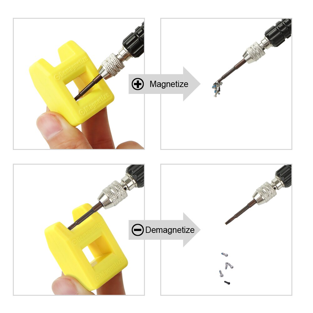 Herramientas de reparación móvil desmagnetizador, herramientas de magnetizador para destornillador, puntas, pinzas, brocas de tornillo, Gauss magnético, herramienta de apertura