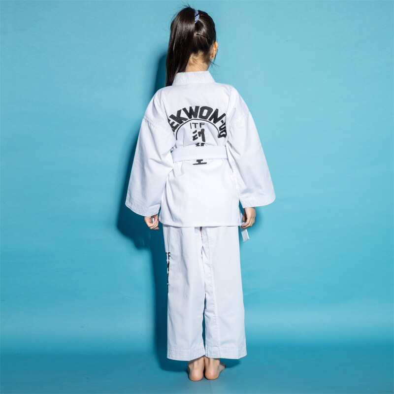 Beruf ITF Taekwondo Uniform Weiß Professionelle Taekwondo Dobok Exquisite Stickerei Taekwondo anzug für Kinder Erwachsene