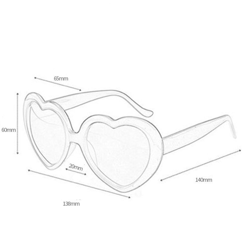 Magic Love Special Effect Glasses Girls Sunglasses Light Source to Love Romantic Love Glasses