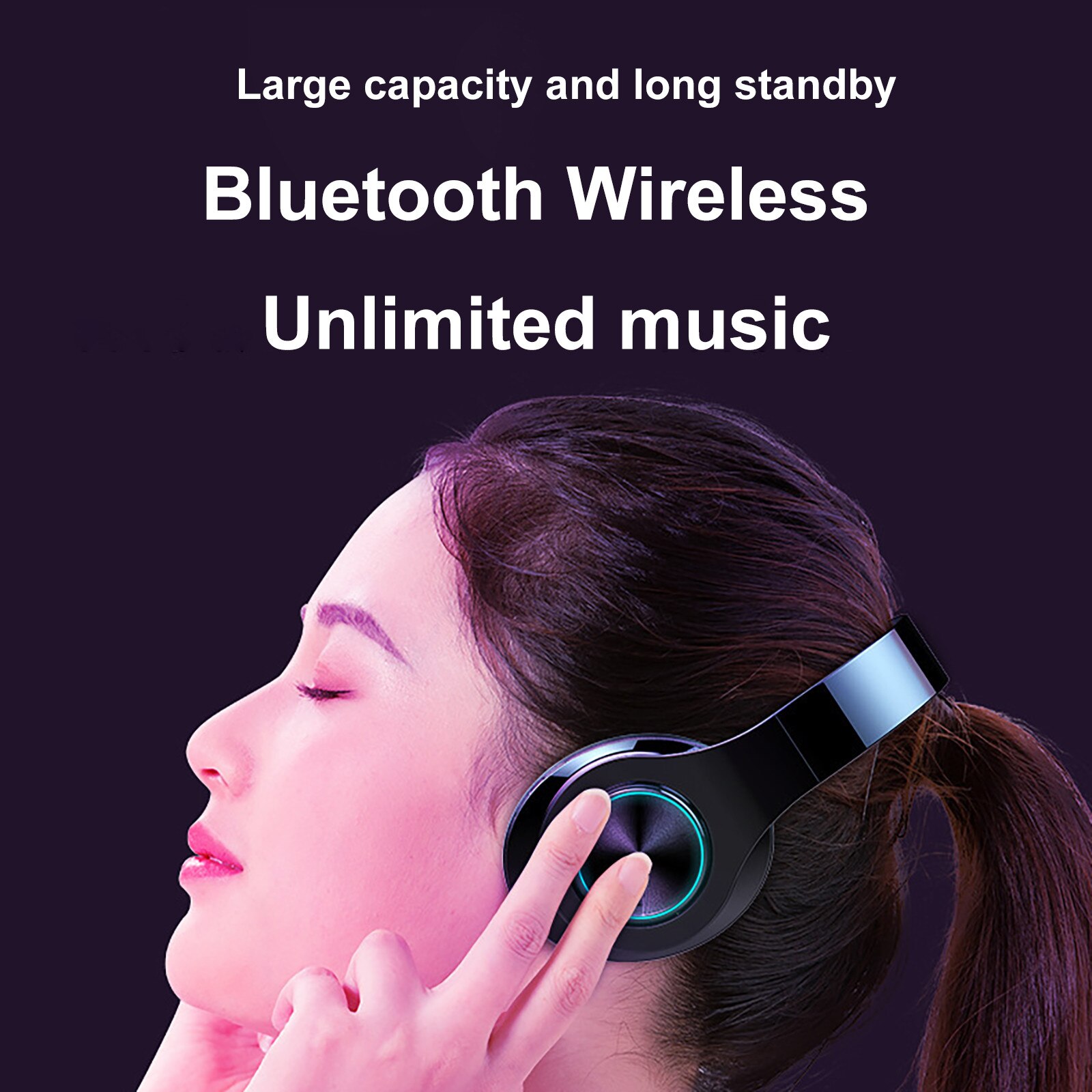 Wireless Bluetooth Headphones with Noise Cancelling Over Ear Stereo Earphones Noise Reduction Gaming Headset/Mic For Mobile PC