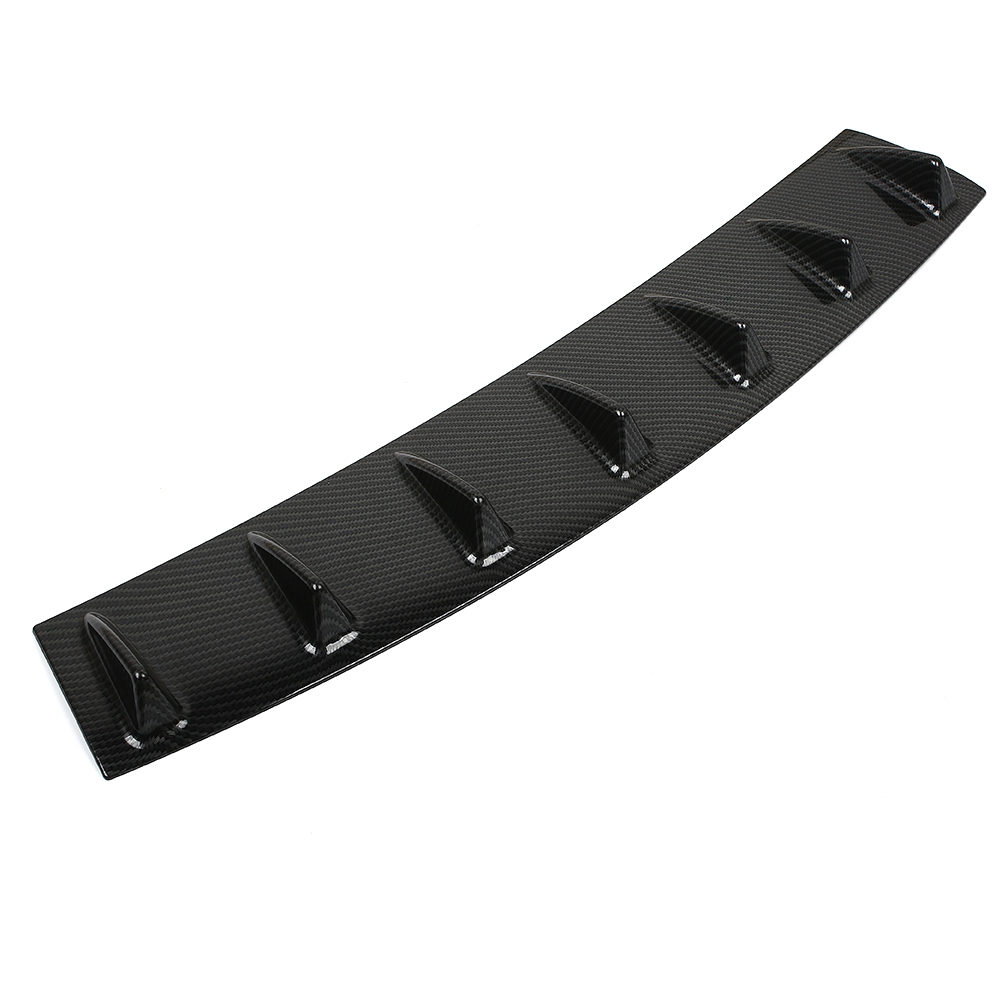 Vehemo karbonfiber 7- vinget leppe bakre støtfanger deflektor haifinne spoiler haifinne chassis diffuser spoiler biltilbehør