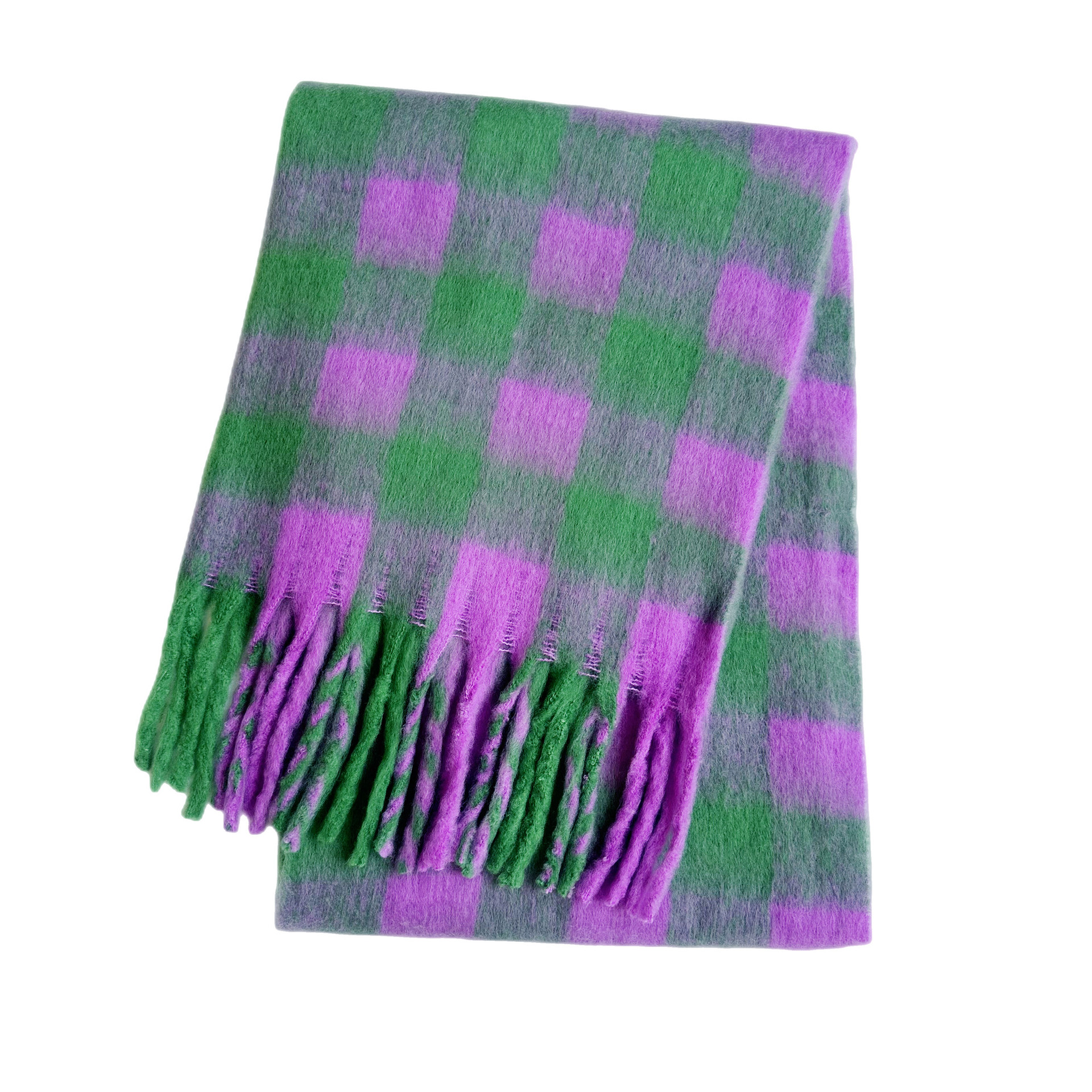 Winter dikke warme sjaal dames kasjmier sjaal en omslagdoeken pashmina halsdoek bufanda dames regenboog harige tessel echarpe: Felgeel
