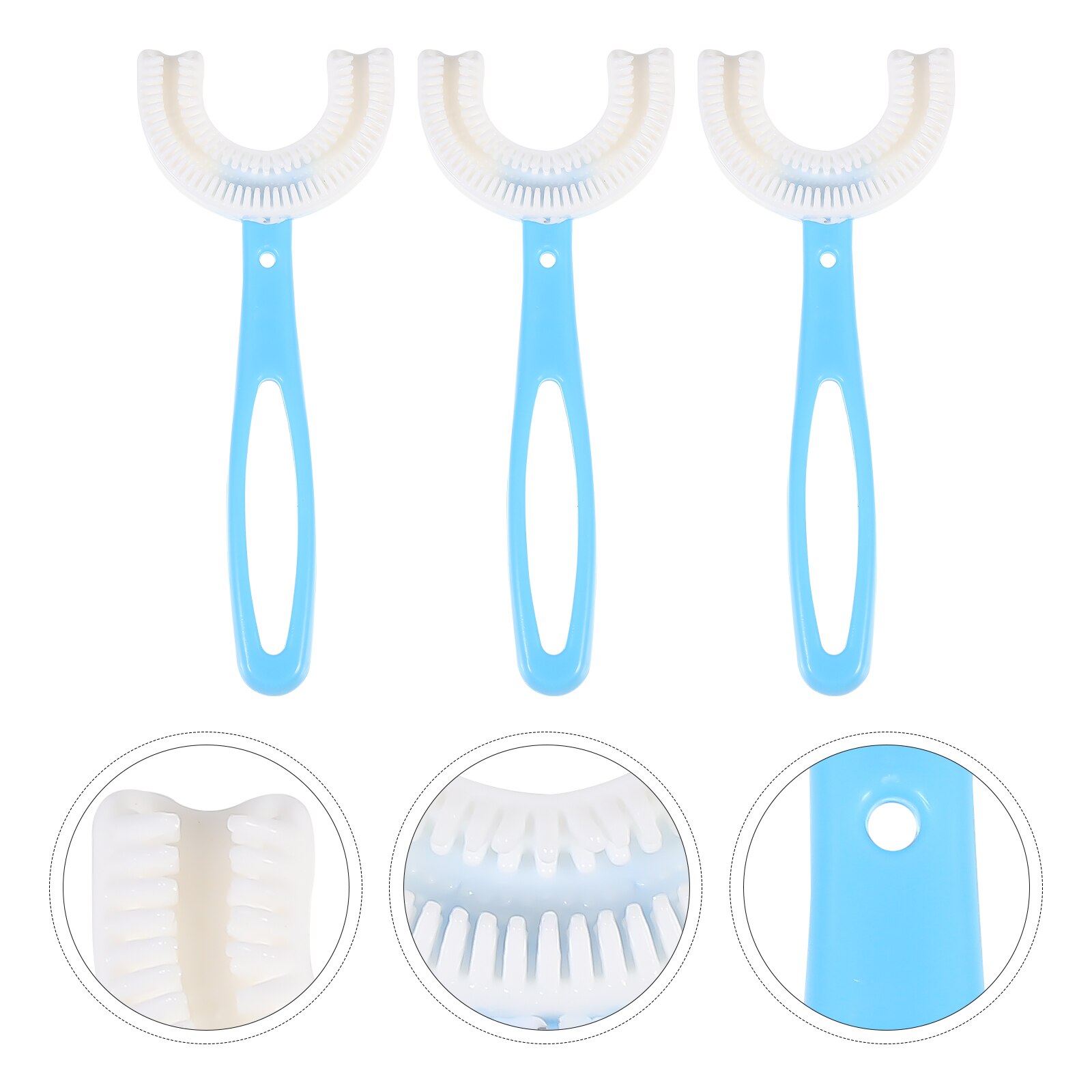 3Pcs Children U-shaped Toothbrushes Teeth Brush Kids Teeth Cleaning Brushes