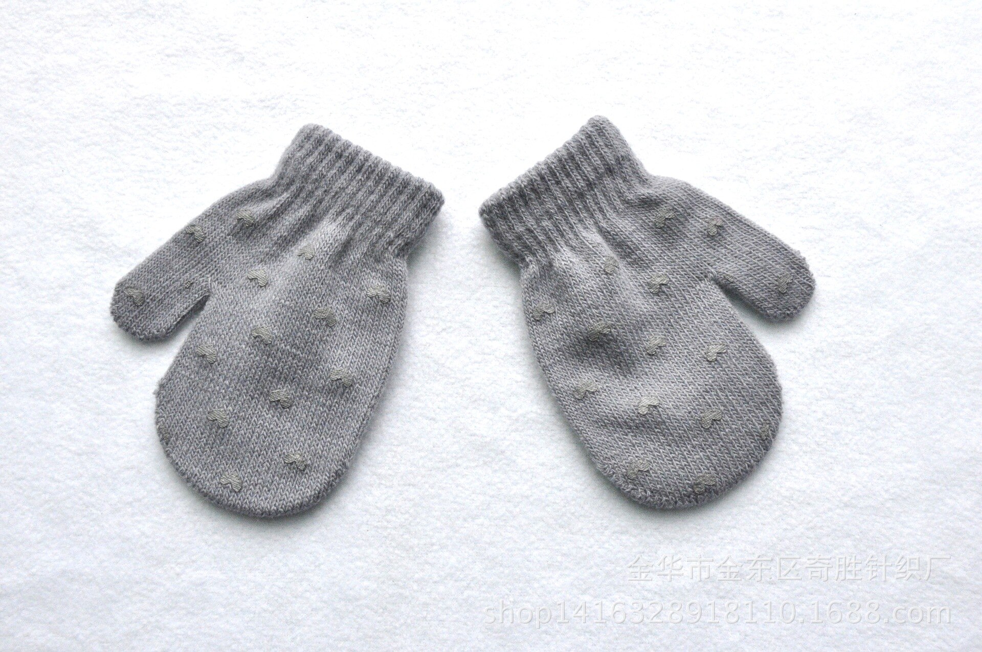 Kinder Handschuhe Winter Warme Baby Fäustlinge Gestrickte Jungen Und Mädchen Handschuh Für Alter Von 1-4 Jahre Alt: gray heart