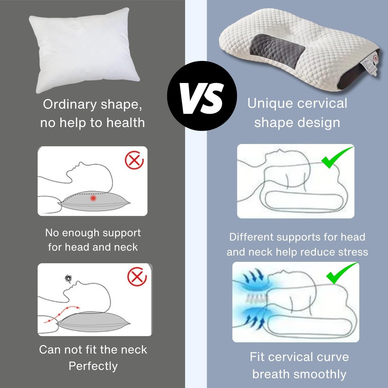Nieuw nekkussen helpen slapen en beschermen de nek Cervicaal orthopedisch huishoudelijk sojavezelmassage SPA-kussen om te slapen