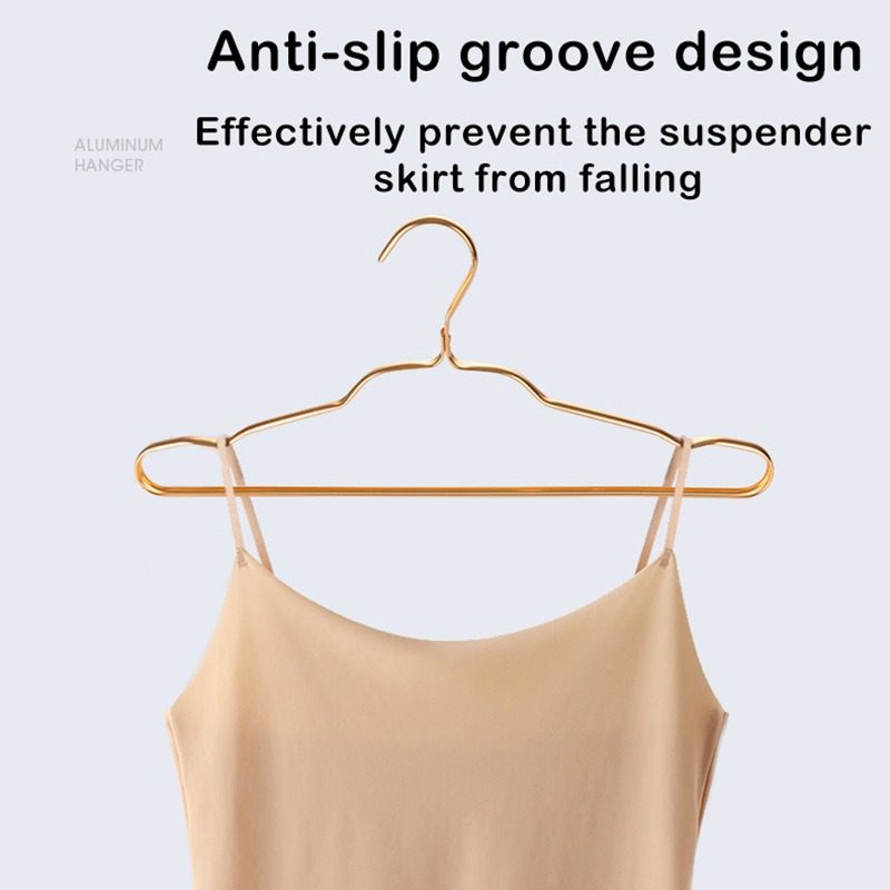 Aluminium Alloy Clothes Hangers 10pcs Coat Hangers Anti-slip Seamless Metal Drying Rack Wardrobe Organizer Clothing Storage Rack