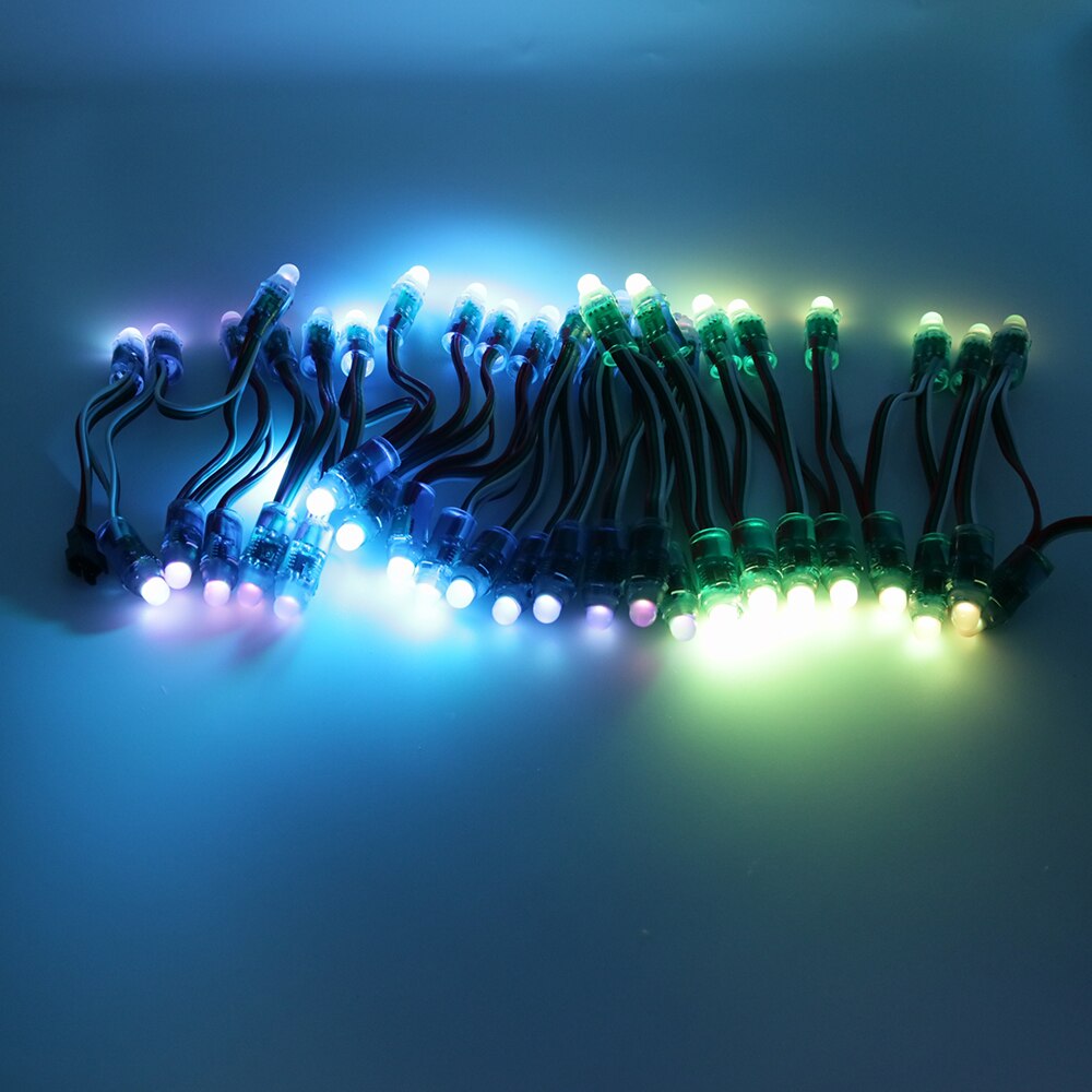 50pcs 12mm WS2811 Full Color LED Pixel Light Module DC 5V input IP68 waterproof 2811 IC LED Module christmas Light