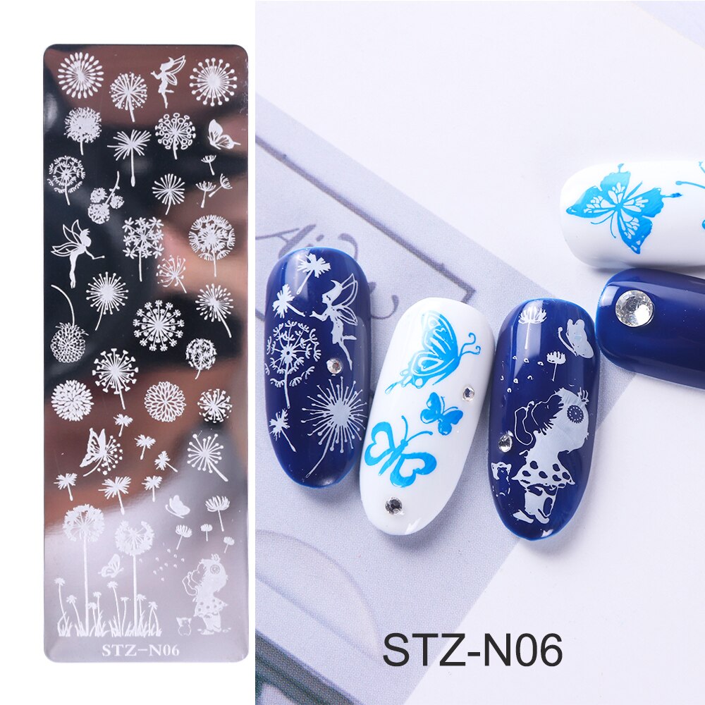 1 stücke Nagel Kunst Vorlagen Weihnachten Entwürfe Stanzen Platten Schneeflocken Hirsch Schablonen Ballon Bild Platten Nagellack Werkzeuge SASTZ-N/ WERDEN