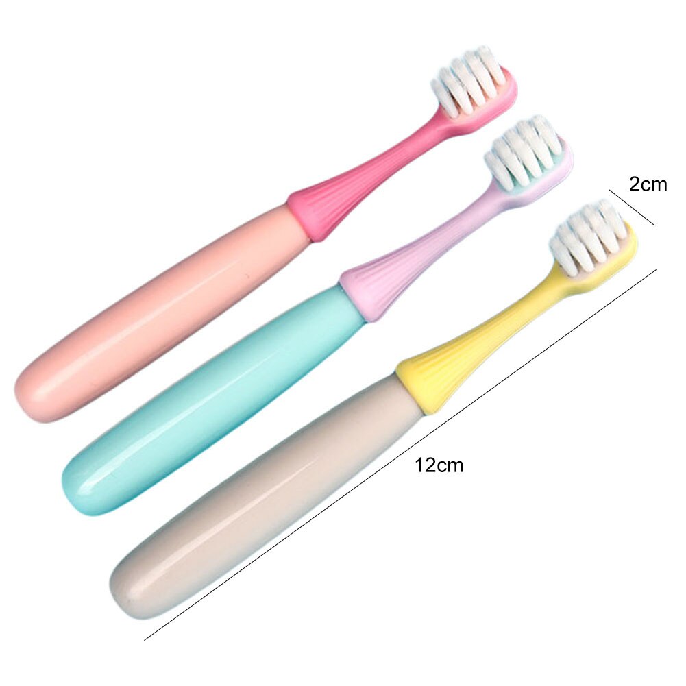 3 uds. Cepillos de dientes suaves con forma de seta bonita para niños, limpieza Dental, suministros de cuidado bucal