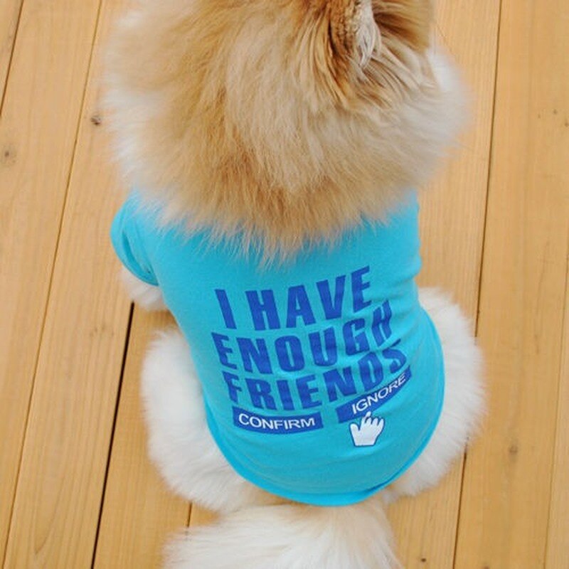 Ropa con letras para mascotas, ropa de algodón para perro, traje de chaleco pequeño, dibujo de Bulldog Francés, perros bonitos, Niño Azul de otoño, collar para niña