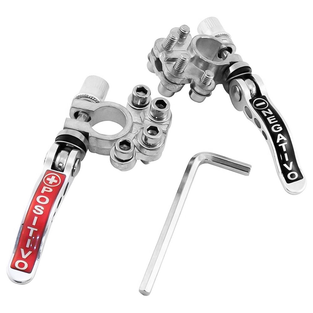 Car Battery Terminal Connectors Quick Release Disconnector Battery Cable Terminal Clamps Positive Negative with Hex Wrench