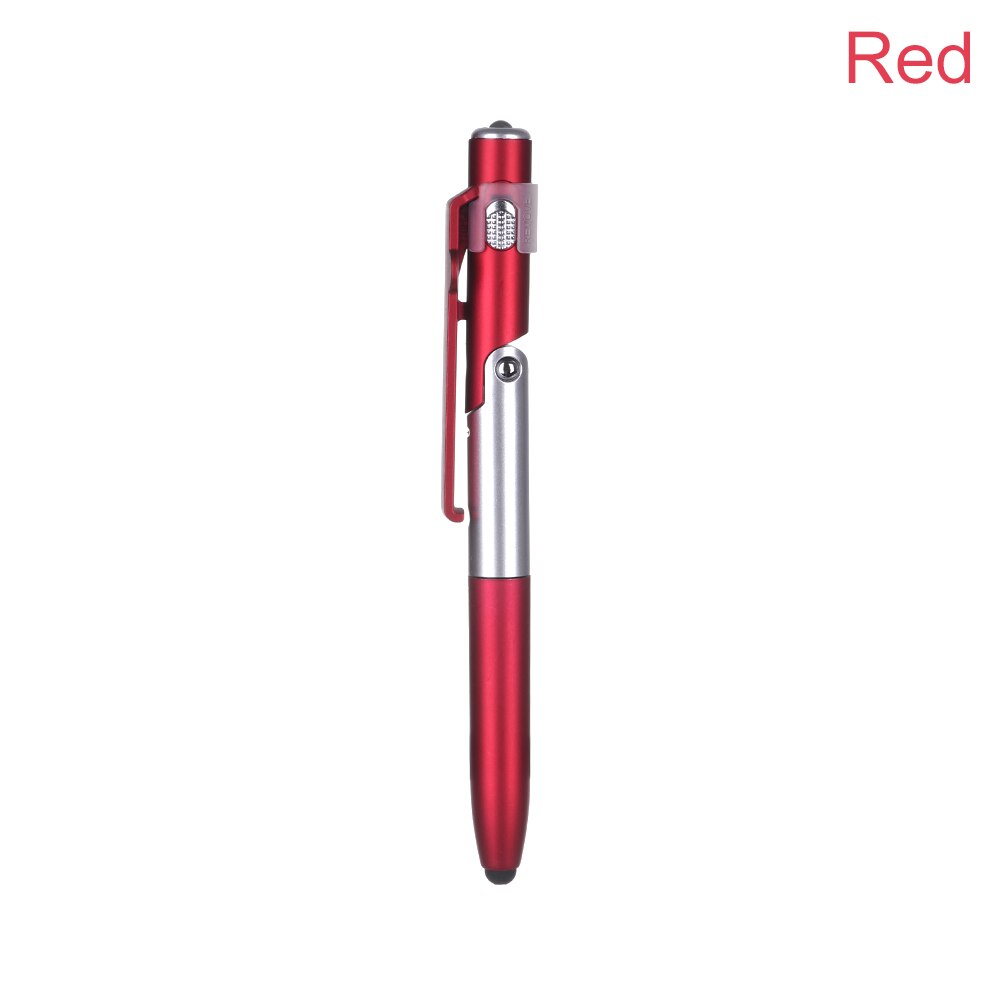 1PC Multi-function Foldable Touch Screen Pen LED Light Mobile Phone Stand Stylus Pencil Capacitive Pen Smartphones Accessory: red