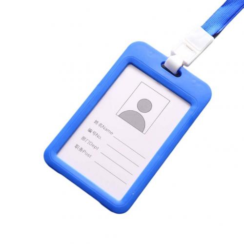 Work Card Holders With Rope Aluminium Alloy Card Holder Employee Name ID Card Cover Metal Work Certificate Identity Badge: Royal Blue