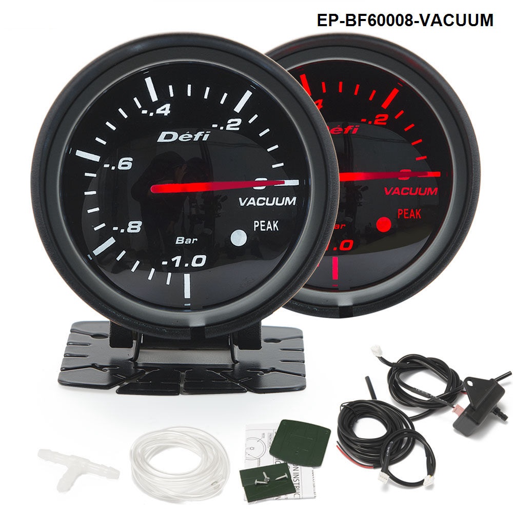 BF 60mm LED Vacuum Gauge Auto Car Motor Gauge with Red & White Light For BMW e90 EP-BF60008-VACUUM