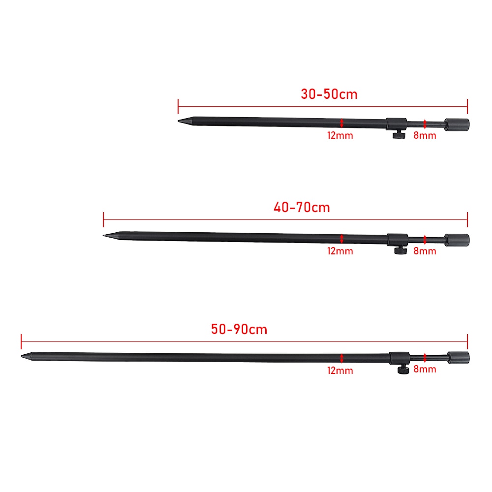 2 st aluminium karp fiske bank pinnar karp fiske spö pod teleskopisk diameter 12mm