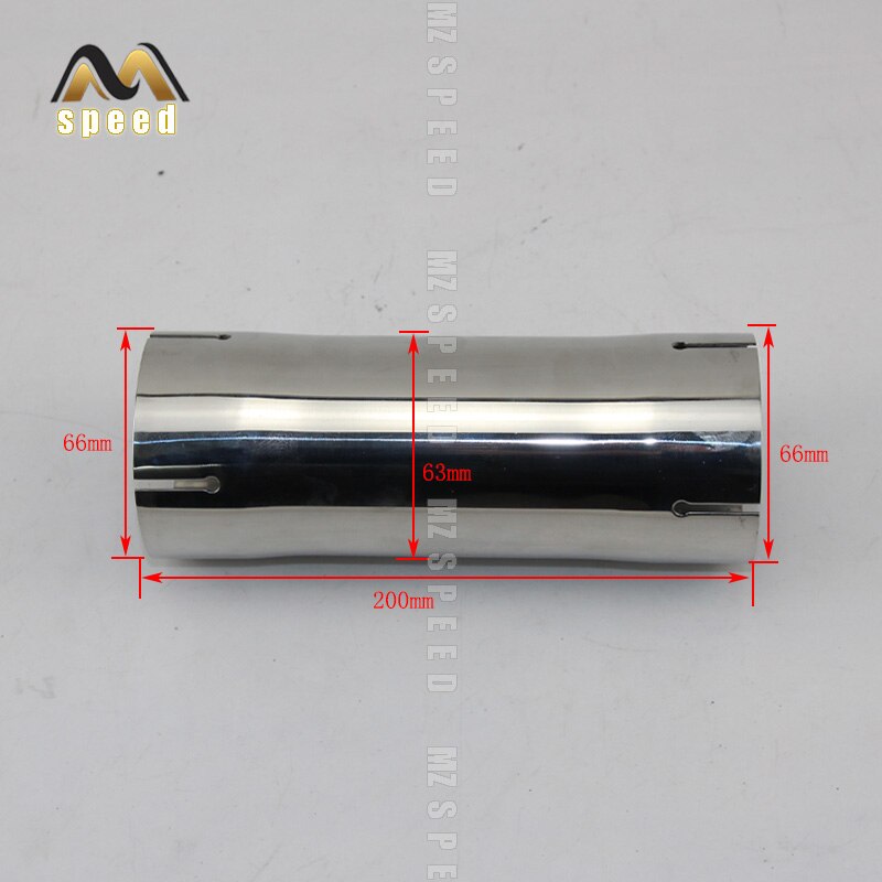 Car Accessories 304 stainless steel tube muffler expanded caliber connector 54mm 66mm 73mm 80mm 4 slot universal sleeve: 66mm-63mm-66mm