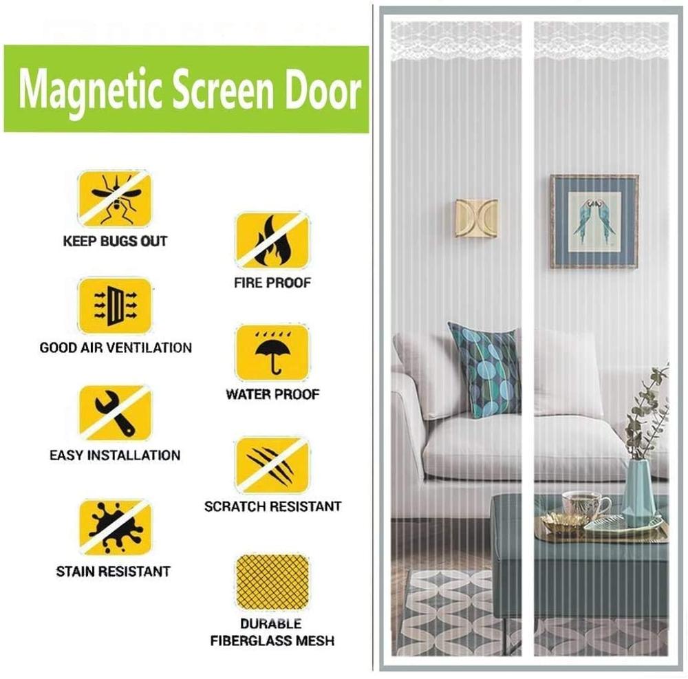 Magnetic Screen Door Net Anti Insect Mesh Fly Screen Mosquito Protection Net Magnet Curtains for Doors Windows Screen