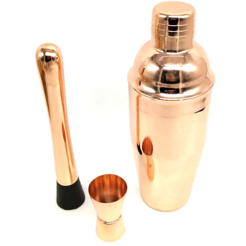 11 st 750ml cocktail shaker y glänsande rostfritt stål british cocktail shaker set roséguld färg