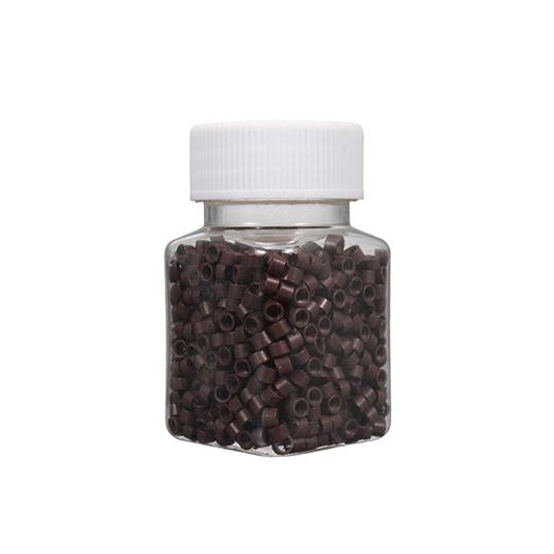 Microanillos de silicona para extensiones de cabello pluma, cuentas de conexión de silicona, herramientas, 5 colores opcionales, 500 Uds.: 03