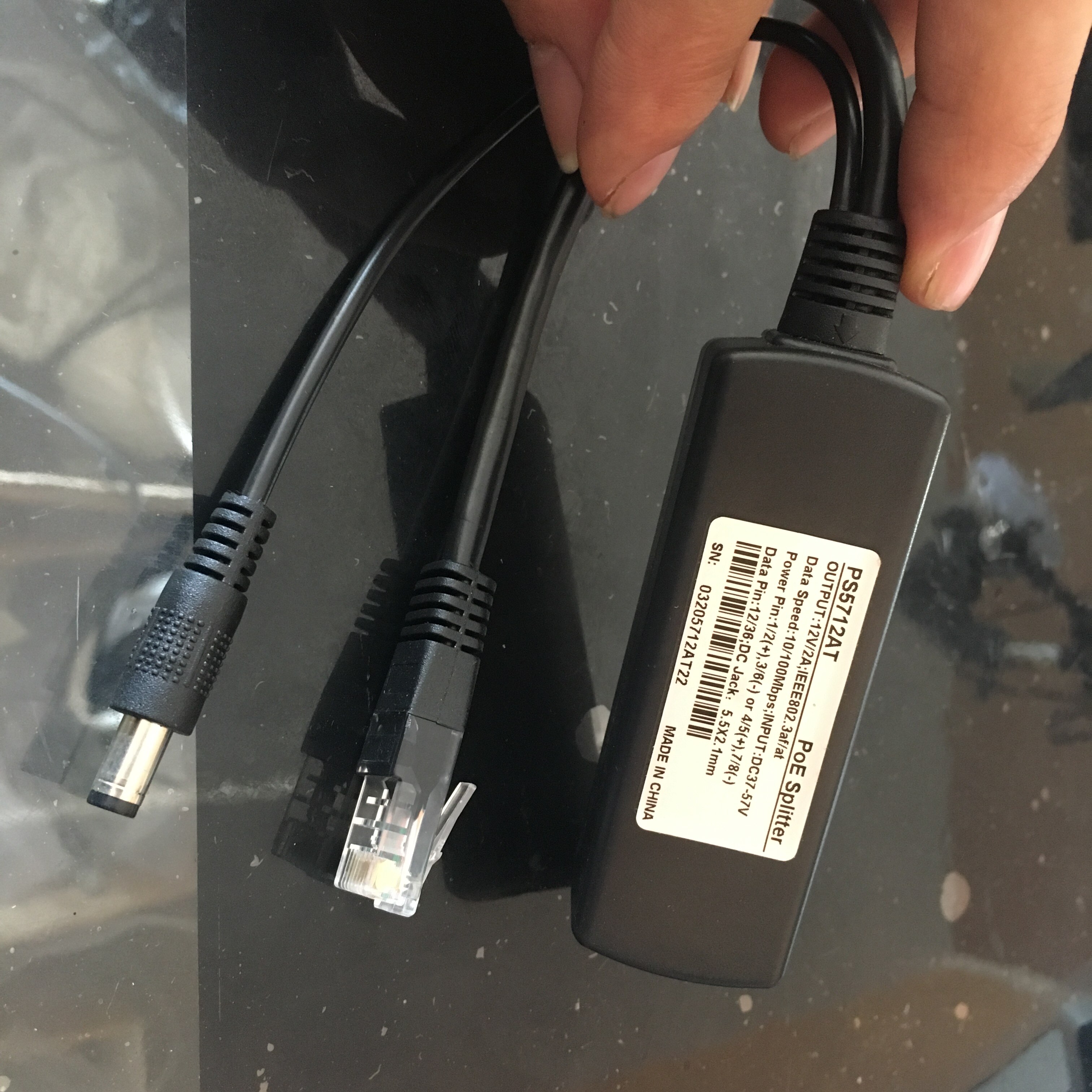 Power Over Ethernet PoE IP Splitter Adapter 10/100Mbps 12V 2A Output,48V Midspan For wifi ptz Camera