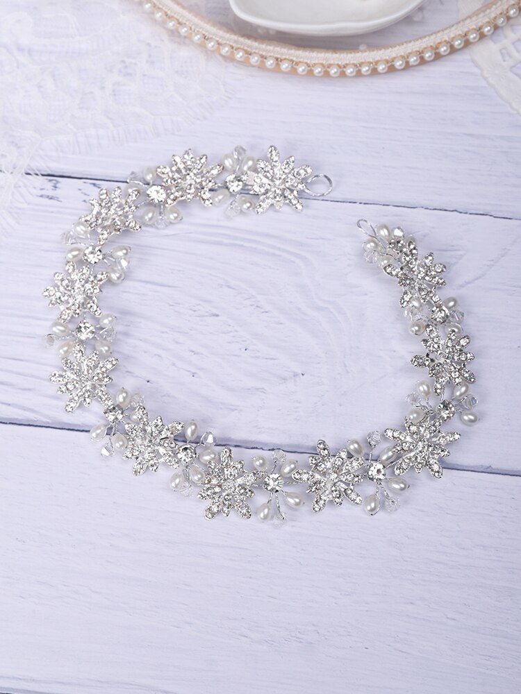 Tiare en argent coiffure de mariage brillant strass perle luxe bandeau femmes cheveux ensemble de bijoux accessoires de cheveux de mariée