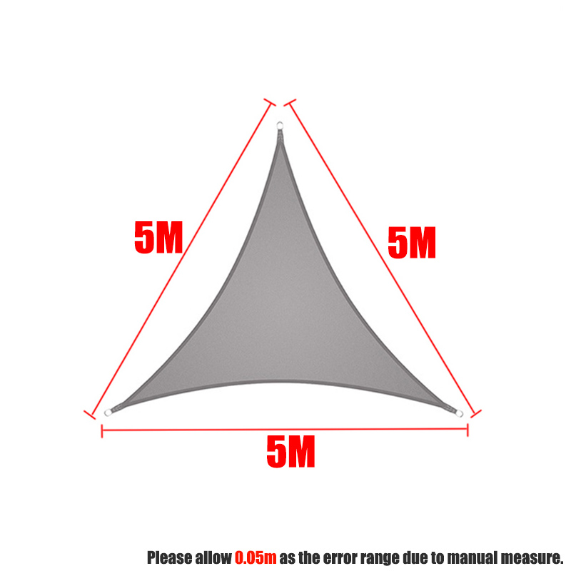 300D Grijs Alle Size Waterdichte Vierkante Rechthoek Driehoek Zon Zonnezeil Tuin Terras Luifel Zwemmen Schaduw Kamp Wandelen Yard Luifels: 5x5x5m