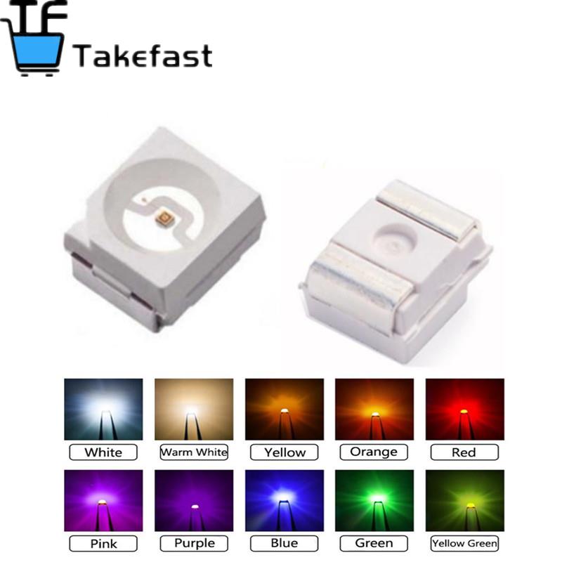 100 stück/lot smd-led-dioden, 3528 x 1210 dioden-smd-led-dioden-kit, grün, rot, warmweiß, eisblau, gelb, pink, lila-uv, orange, rgb