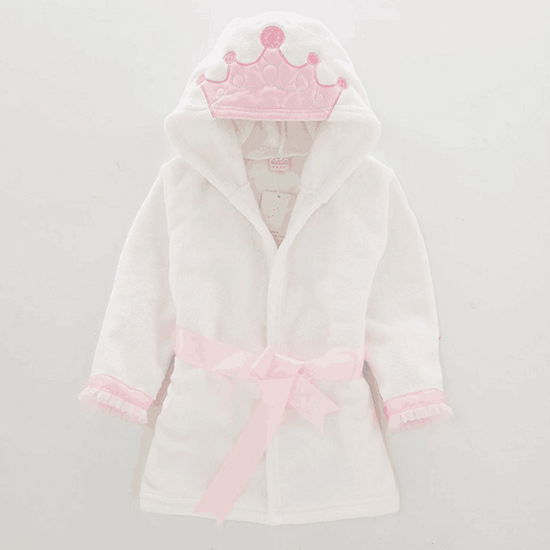 Bath Towel Blanket Bathrobe Night Gown Hooded Wrap Cute Soft for Children Baby M09