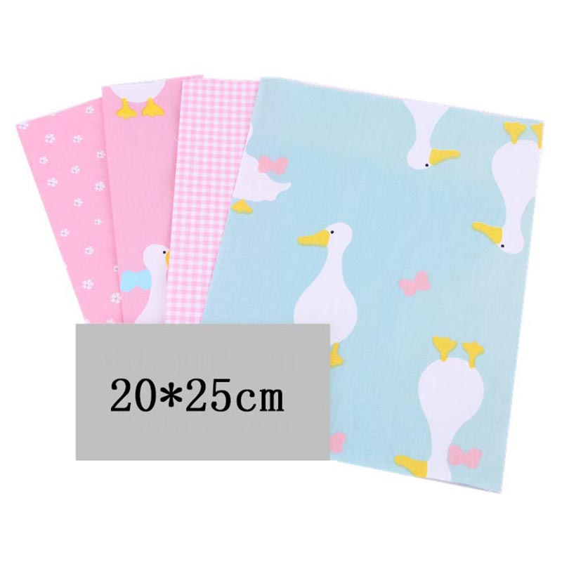 4 draps/ensemble 20x25CM coton Patchwork vêtements tissu accessoires de couture tissu d'impression florale matériel bricolage à la main couleur mélangée