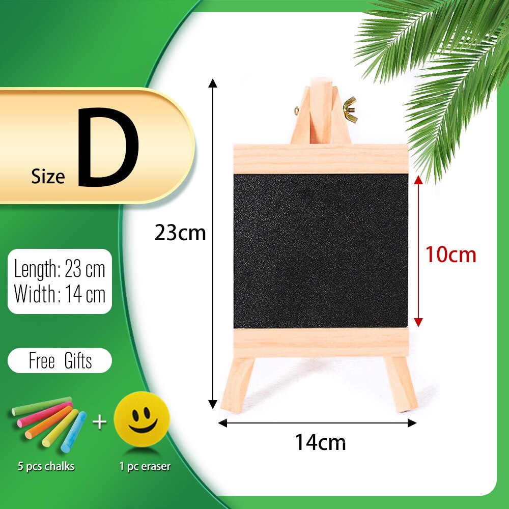 5 Styles Mini Chalkboard Desktop Blackboard Pine Wood Frame Table-top Black Board With Easel For Memu Drawing Bulletin Boards: SKY BLUE