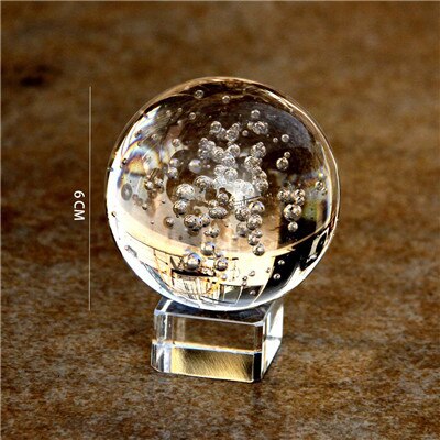 60mm Crystal Glass Ball Artificial Crystal Glass Ball Sphere Decoration Chinese Style Feng Shui Decorating Ball Accessories: With Crystal Base