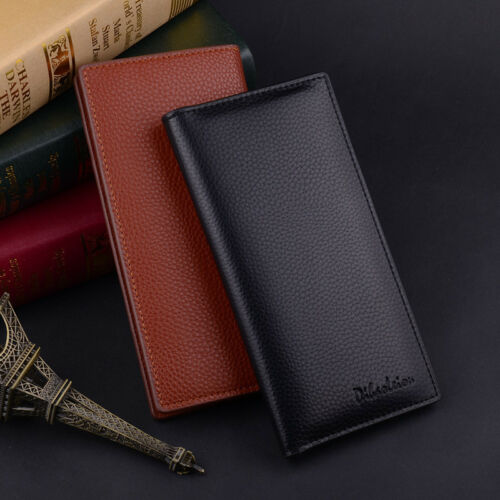 Men's Bifold Leather Multi Credit Card Holder Checkbook Purse Long Wallet Clutch