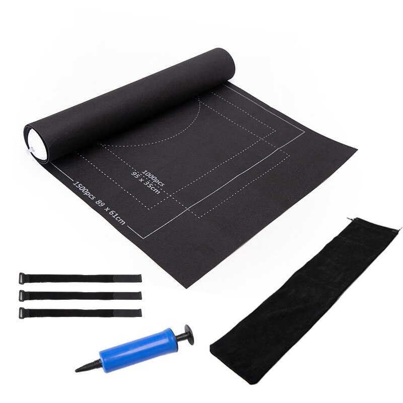 Portable Puzzle Rollup Mat Jigsaw Roll Felt Pad Playmat Puzzles Blanket For Up to 3000 Pieces Jigsaw Rug Puzzle Felt Storage Mat: Black Set / 31x46inch 2000pcs