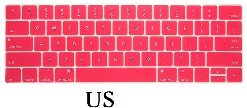 Silicon Waterproof Keyboard Film Skin EU US English Keyboard Skin for Macbook Pro 13 15 Keyboard Cover A1989 A1990: US-Rose