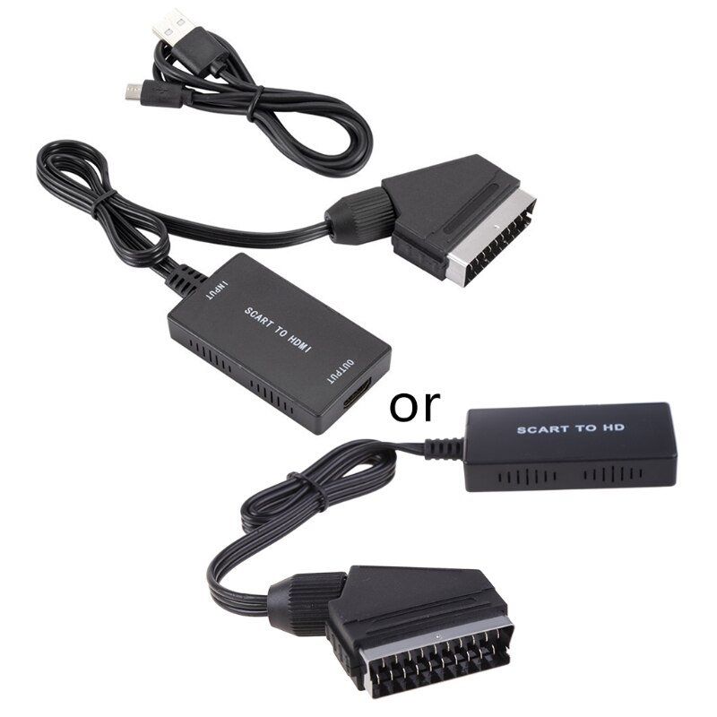 Adaptador escalador convertidor compatible con SCART a HDMI, , salida 1080P