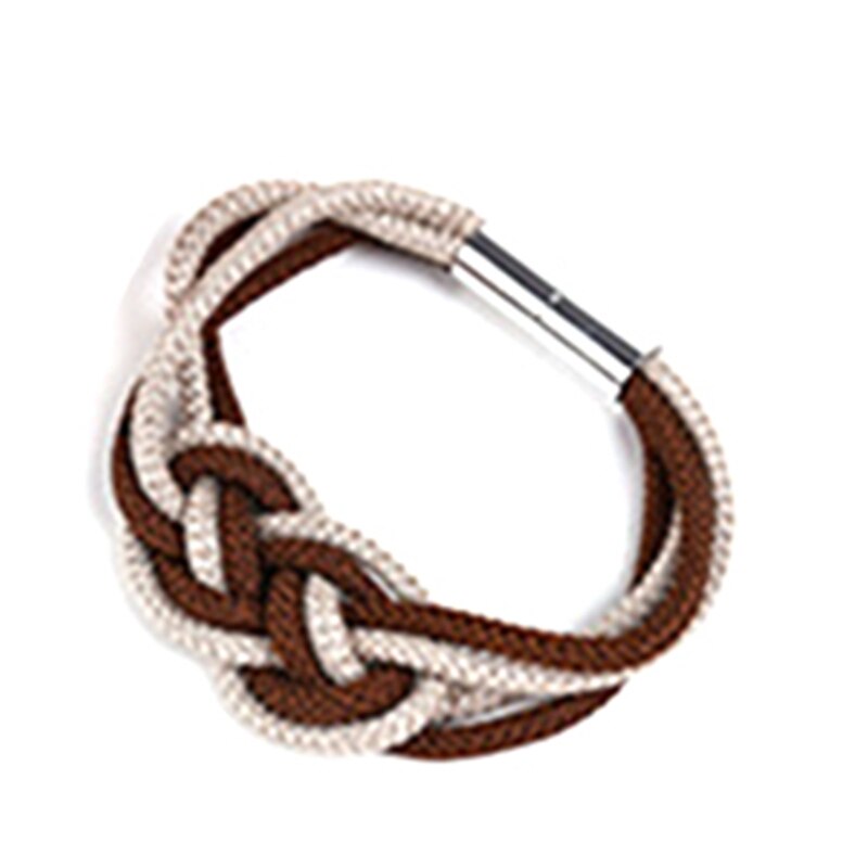 Magnetic Curtain Tieback Buckle Strap Cotton Rope with Holdbacks Magnet for Home Office Curtain Clip Rod Accessories: Dark coffee and beig