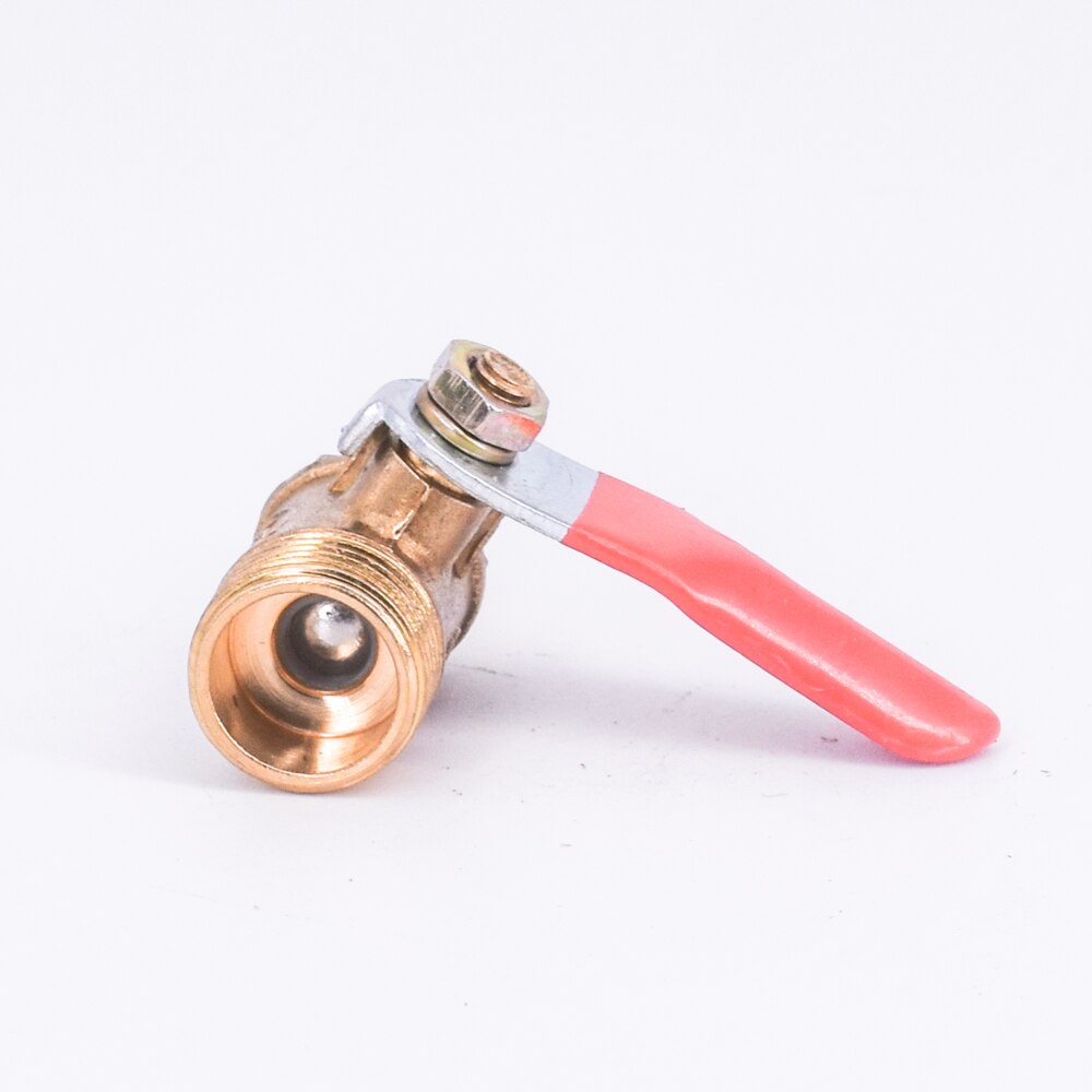 Messing 6/8/10/12 Mm Red Deurkruk Kogelkraan Slang Barb 1/8 "1/4'' 3/8 ''1/2'' Bsp Mannelijke Water Olie Flow Control Fitting