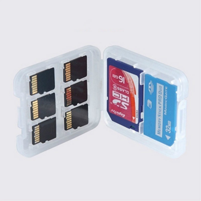 Plastic Sd-kaart Doos Draagbare Opslag SD Opbergdoos Card Organizer Transparante Memory Card Case