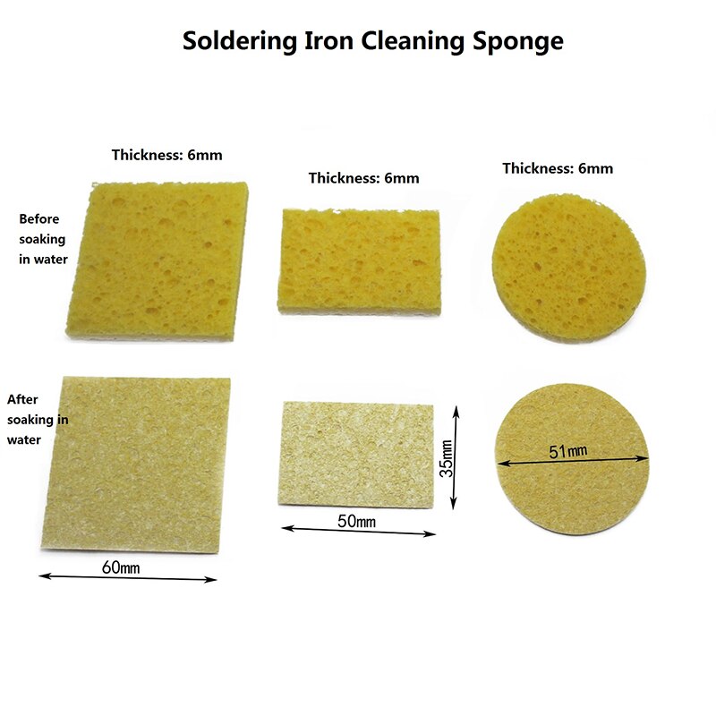 Soldering Iron Cleaning Sponge Reusable Yellow High Temperature Resistant Sponge Pad Tin Removal Sheet For Cleaning Supplies