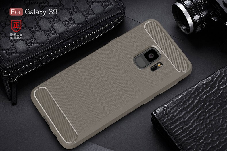 For Samsung Galaxy S9 S 9 Plus Case Carbon fiber Cover Full Protection Phone Case For Samsung S9+ Cover Shockproof Bumper Shell: Samsung S9 / Gray