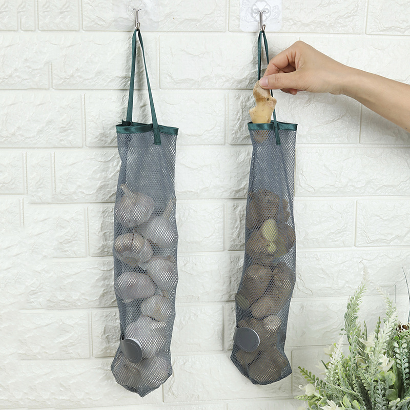 1/2Pcs Kitchen Reusable Vegetable Fruit Storage Mesh Bag Produce Hanging Grocery Shopping Bags Net For Groceries Organizer: 2pcs S