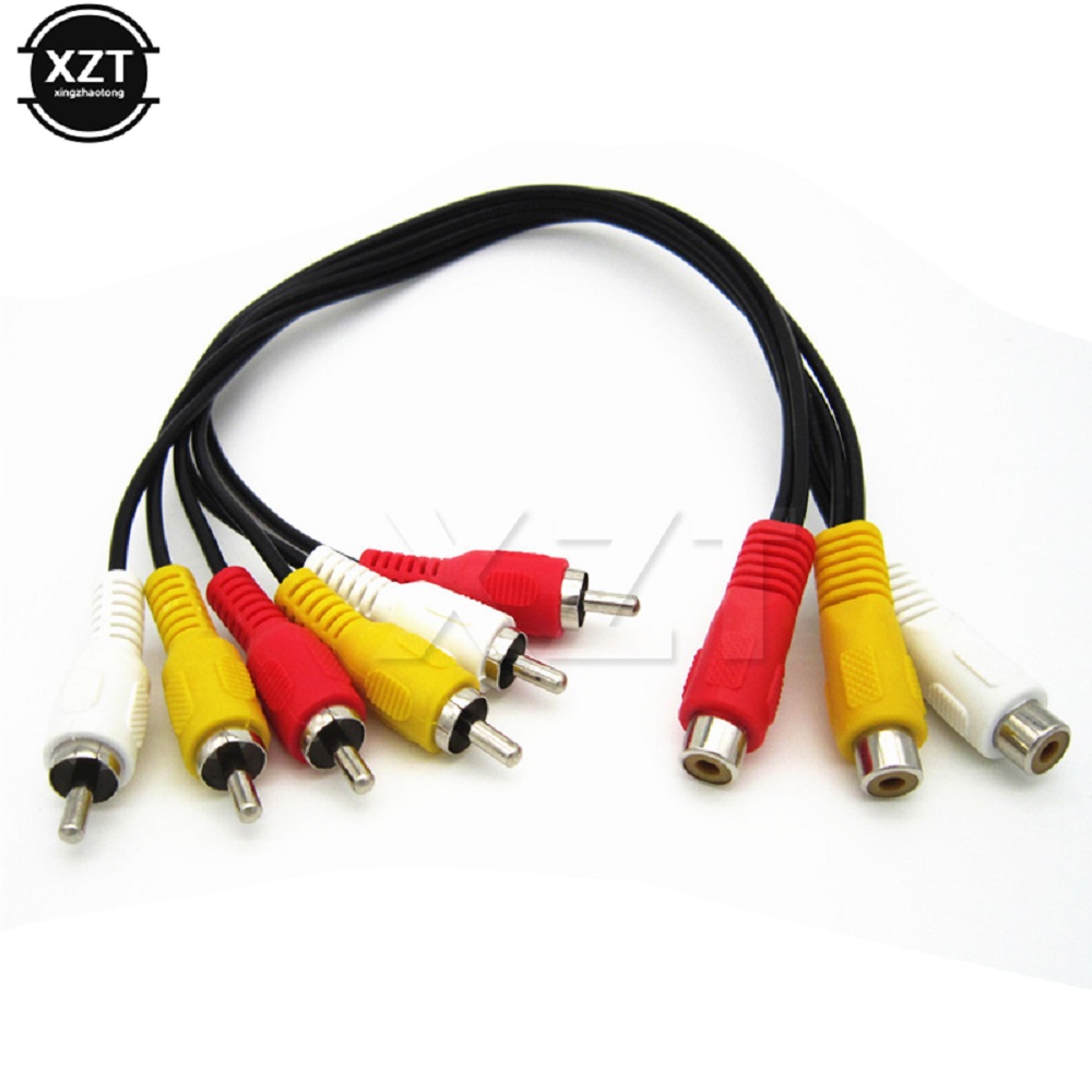 Audio Video Av Adapter Kabel Voor Tv Dvd Speler Video Splitter Voor HD-TV Rca Kabel 6 Rca Naar 3 Rca 9 Rca Mannelijke Vrouwelijke Plug Splitter