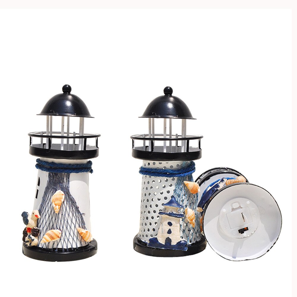 30# Lighthouse Iron Candle Holder Nautical Beach Anchor Decoration Wedding Christmas Lighting Decor Cotillon Fiestas Eventos