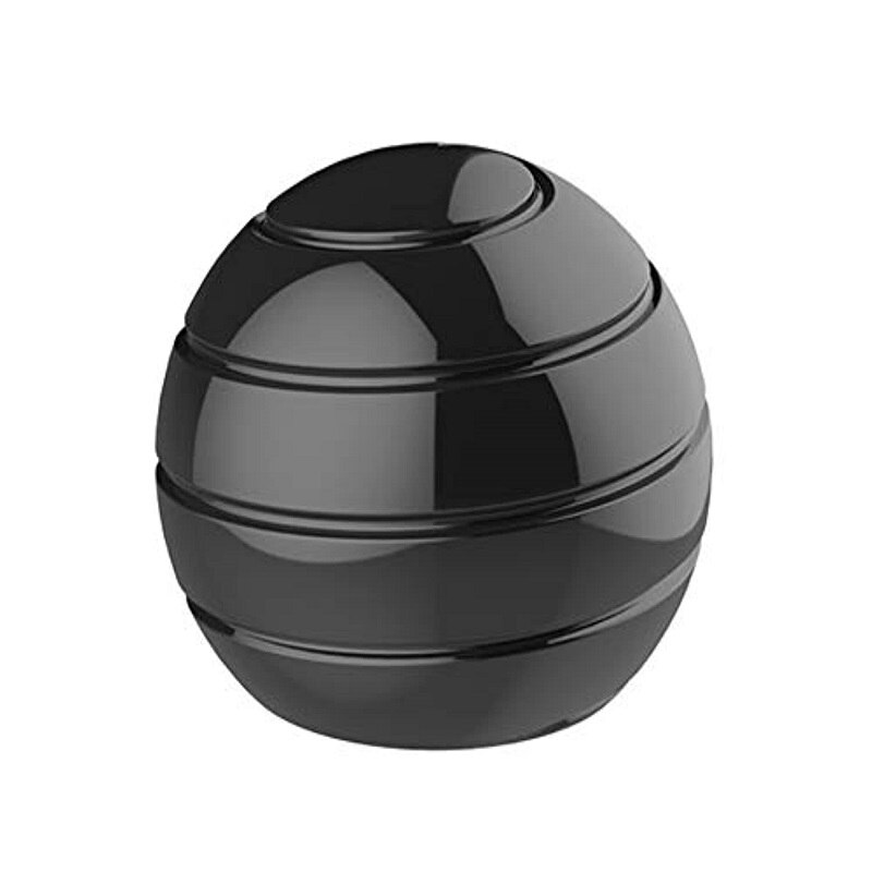 38mm Desktop Decompression Rotating Spherical Metal Gyroscope Office Desk Stress Relief Toys Optical Illusion Flowing Finger Toy: 1 pcs black