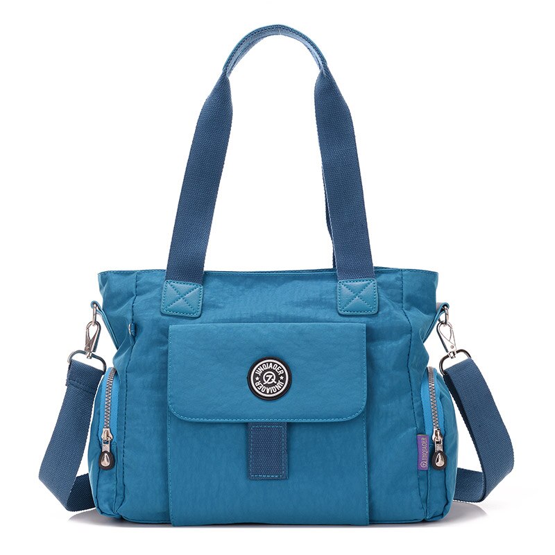 Casual Vrouwen Schouder Nylon Tas Waterdichte Reistas Handtas Shopper Dames Crossbody Tas Luier Messenger Zakken Zakken W694: sea blue