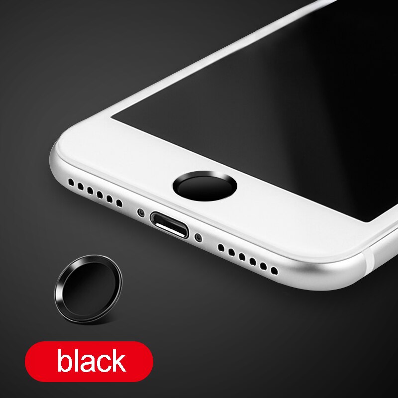 Kawaii Cartoon Phone Touch ID For iPhone Home Button Sticker Support Fingerprint Mobile Phone Stickers For iPad Air 2 Mini 4: Black