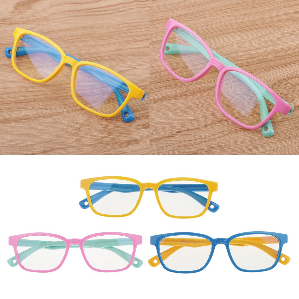 Anti-Blue Light Soft Silicone Eyeglasses for Children 3 Pieces