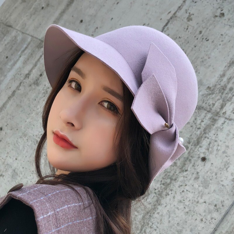 Ullpärlor filthatt kvinnor svart pillbox hattar svarta damer vintage cocktail bröllop derby fedora chapeau femme