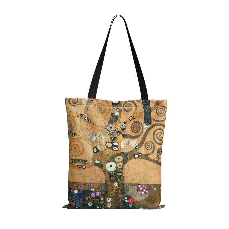 Borse Shopper in stoffa per pittura a olio per donna borsa pieghevole in tela per Shopping di grande capacità: style15